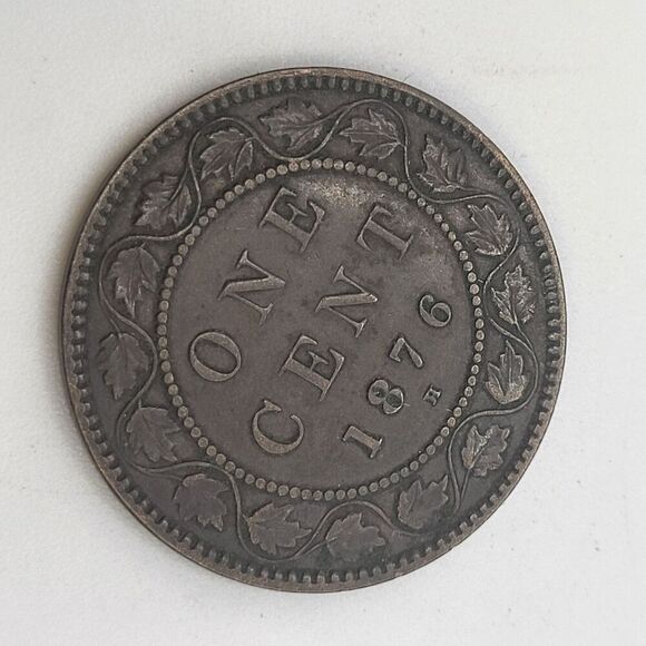 CANADA 1876 H ONE CENT VERY NICE COIN LG - Picture 1 of 2